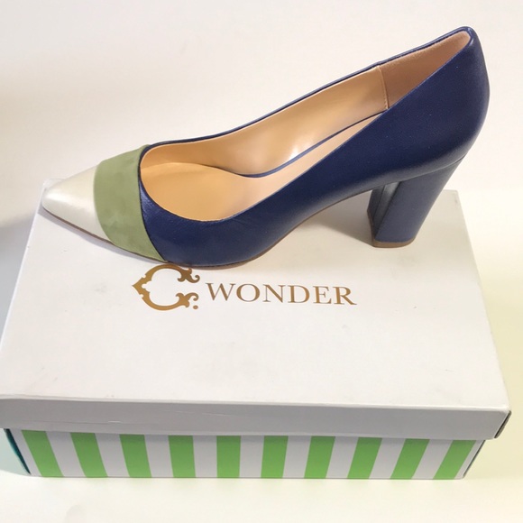 C Wonder Jillian Leather and Suede Pumps with Toe Detail - Picture 7 of 8